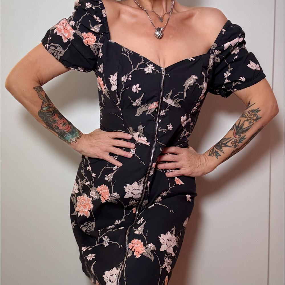 Obey Black Floral Sun Dress 😻 Rare Find! 😻 Summer Goth Vibes 😻 Medium